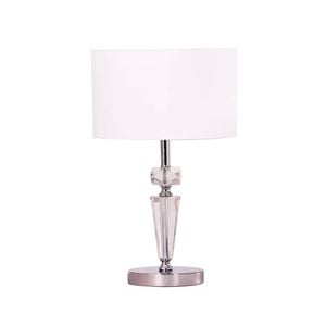Cla Lighting Cristallo Interior Drum Shade Table Lamp With Chrome Rod And Crystal Highlight