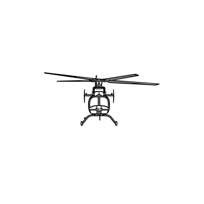 Ignite Laser Bell 407 - Versatile Single-Engine Helicopter Silhouette Metal Wall Art Rustic Metal 15.7 inch - 40 cm