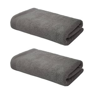 2PK Bambury Elvire 600gsm Soft Absorbent Cotton Bath Sheet 80x160cm Grey