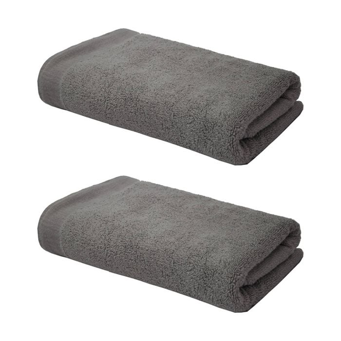 2PK Bambury Elvire 600gsm Soft Absorbent Cotton Bath Sheet 80x160cm Grey