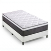Zinus King Single Package Set - Fabric Bed Base & Support iCoil Pocket Spring Eurotop Mattress Set – White