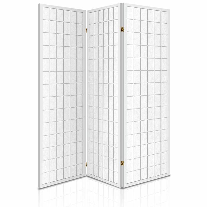 Artiss 3 Panel Room Divider Screen Wood White
