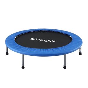 Everfit 40-inch Fitness Trampoline Rebounder Mini Round Trampoline Home Workouts 200kg Capacity Blue