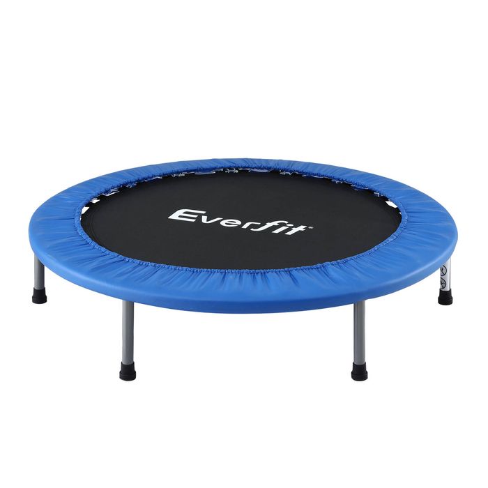Everfit 40-inch Fitness Trampoline Rebounder Mini Round Trampoline Home Workouts 200kg Capacity Blue