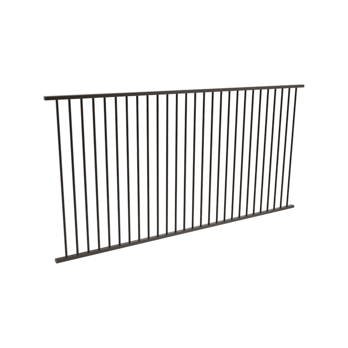 ProtectorAl 1201 - 2399 x 1200mm Black Aluminium Pool Fence Panel Flat Top