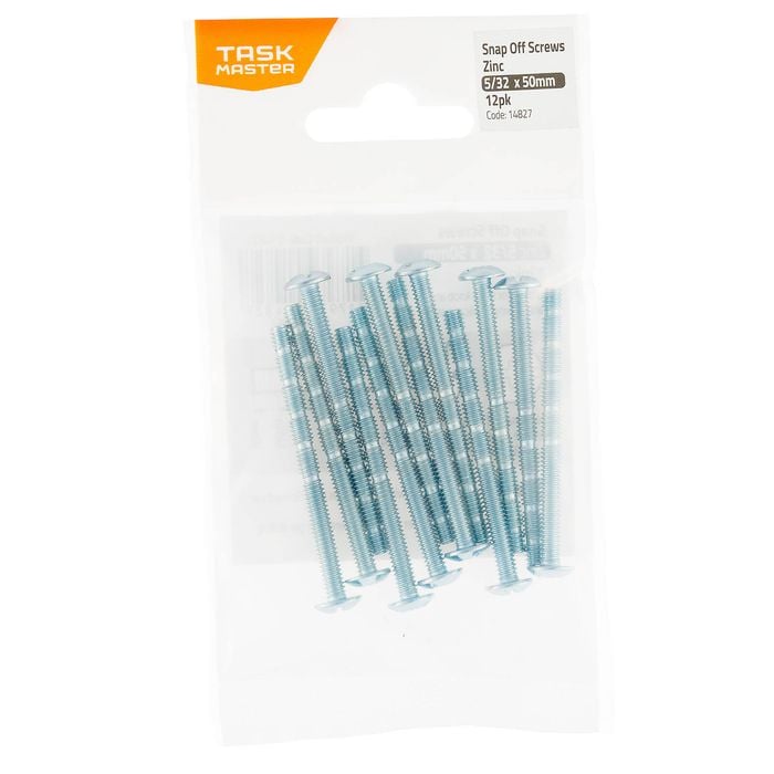 Taskmaster 5/32 x  50mm Zinc Snap Off Screw - 12 Pack