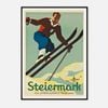 Galrie Steiermark Ski Vintage Poster Classic Winter Sports Art Print for Home Decor, Black Frame, A4 21 x 30cm (8 x 12inch)