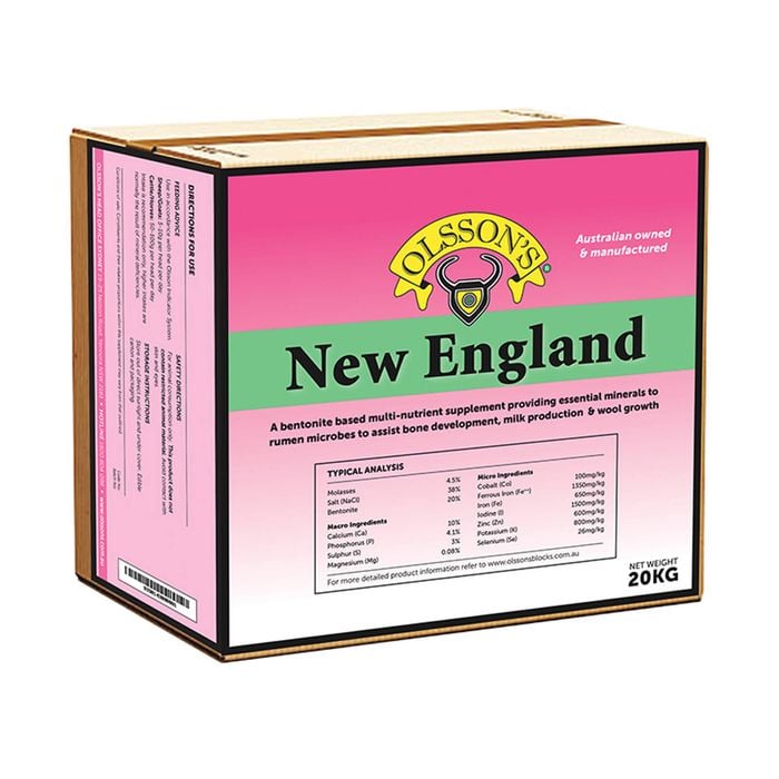 Olsson New England Block Multi-Nutrient Supplement for Ruminant 20kg