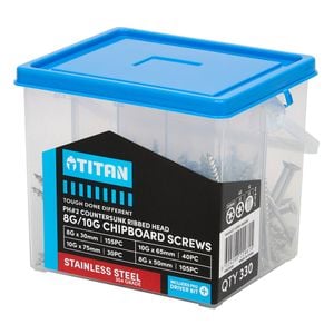 Titan 330 Piece 8/10G PH2 Stainless Steel 304 Chipboard Screws