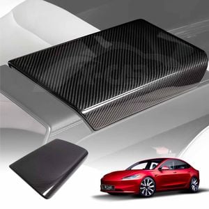 Center Console Armrest Pad Cover for Tesla Model 3 Highland 2023-Onwards Carbon Fiber Style Interior D ration Protector