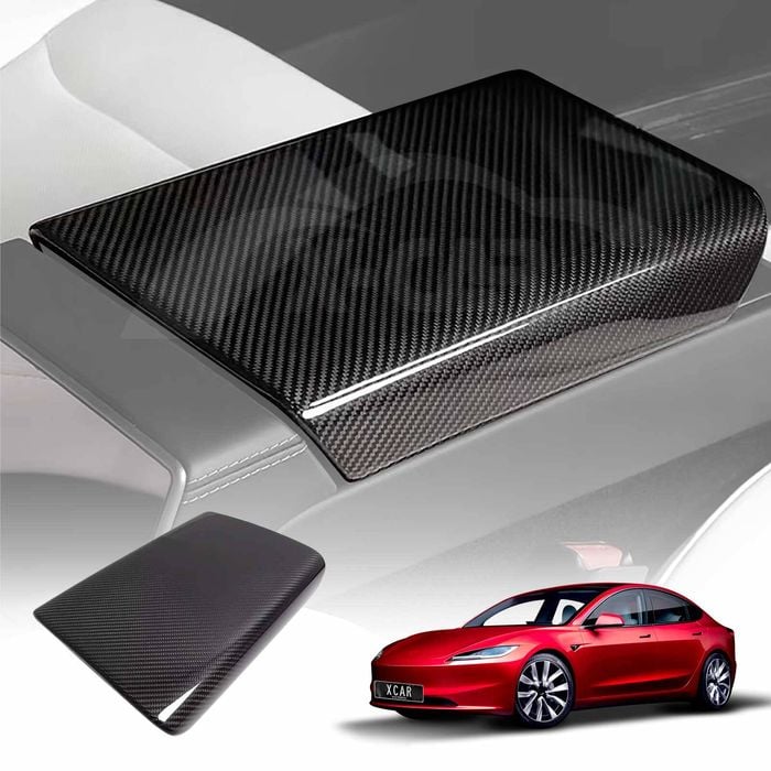 Center Console Armrest Pad Cover for Tesla Model 3 Highland 2023-Onwards Carbon Fiber Style Interior D ration Protector