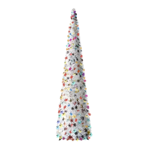 Lifebay White Tinsel Pop-Up Christmas Tree