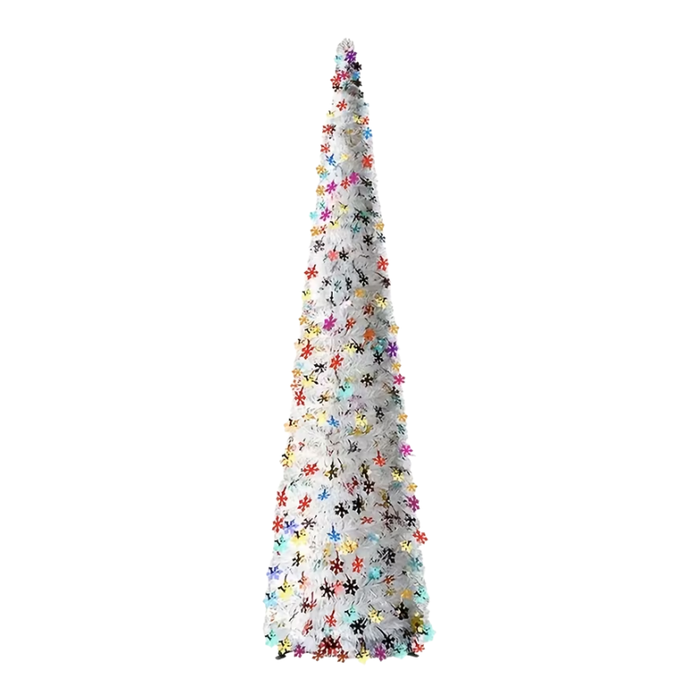 Lifebay White Tinsel Pop-Up Christmas Tree