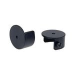 Pillar 16mm Black Curtain Rod Stirrup Bracket - 2 Pack