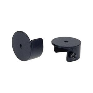 Pillar 16mm Black Curtain Rod Stirrup Bracket - 2 Pack