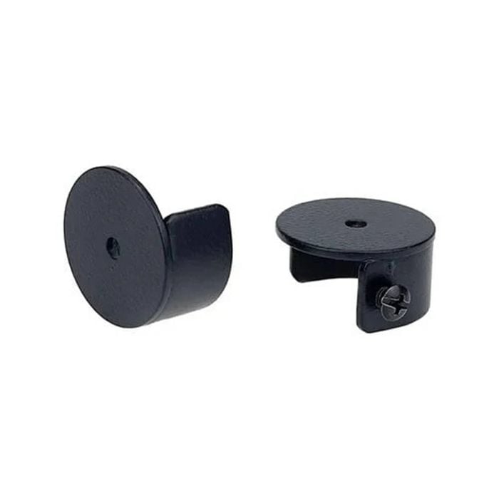 Pillar 16mm Black Curtain Rod Stirrup Bracket - 2 Pack