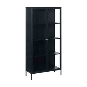 Modern Furniture CARMEL 90x190cm 2 Door Glass Display Cabinet - Black