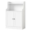 Oikiture Buffet Sideboard Cupboard Storage Cabinet 2 Doors Hallway Table White