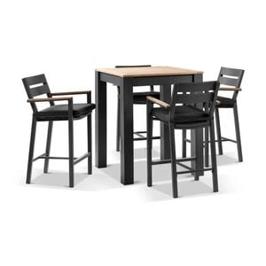Outdoor Balmoral 4 Seater Square Bar Table With 4 Capri Bar Stools