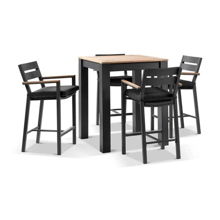 Outdoor Balmoral 4 Seater Square Bar Table With 4 Capri Bar Stools