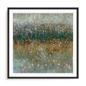 Artey | Abstract Rain - Framed Print - Black Frame - 100 x 100cm