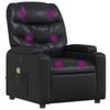 vidaXL Massage Recliner Chair Reclining Armchair Single Sofa Black Faux Leather