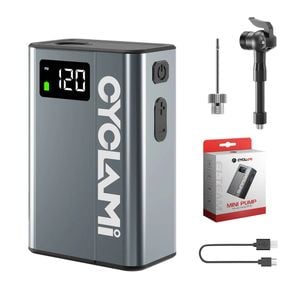 NNEOBA Ultralight Electric Tire Inflator 120 PSI Portable Pocket Pump Grey