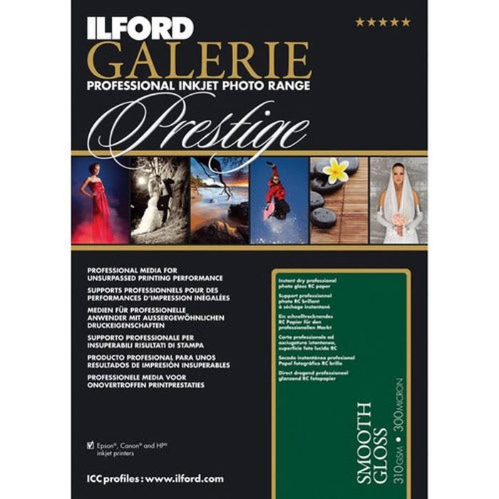 Ilford Galerie Smooth Gloss 100 Sheets 310gsm 10.2 X 15.2cm (4"x6")