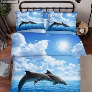 3D Sea Dolphin 199 Bed Pillowcases Quilt King Size