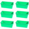 6x ShowMaster Large Rectangle Seed Cup Plastic Bird/Animal Feeder/Waterer Green