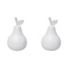 2PK LVD Wood Drift Pear Fruit Figurine Decor 11x20cm - White