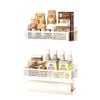 Catzon 2 Pcs Magnetic Spice Rack for Refrigerator with Paper Towel Holder-White