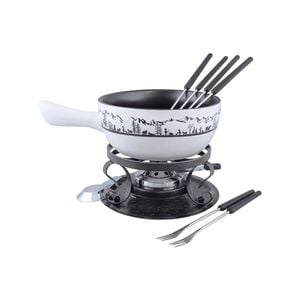Swissmar Heidi 9 Piece Ceramic Cheese Fondue Set
