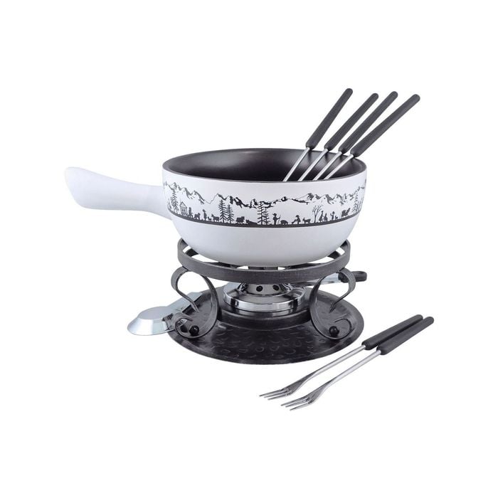 Swissmar Heidi 9 Piece Ceramic Cheese Fondue Set