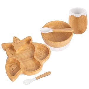 Tiny Dining 5pc Bamboo Unicorn Baby Weaning Set