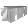 Build-a-Shed 1.5 x 4.5 x 2m Hinged Door Tunnel Shed With Hinged Side Door - Zinc