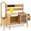 Costway Mud Kitchen Kid Pretend Playset Bird Cage Trellis Planter Box