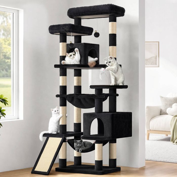 BEASTIE Cat Tree Scratcher Tower 180cm Black