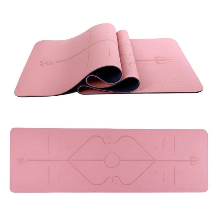 NNEOBA TPE Yoga Mat with Posture Lines & Strap
