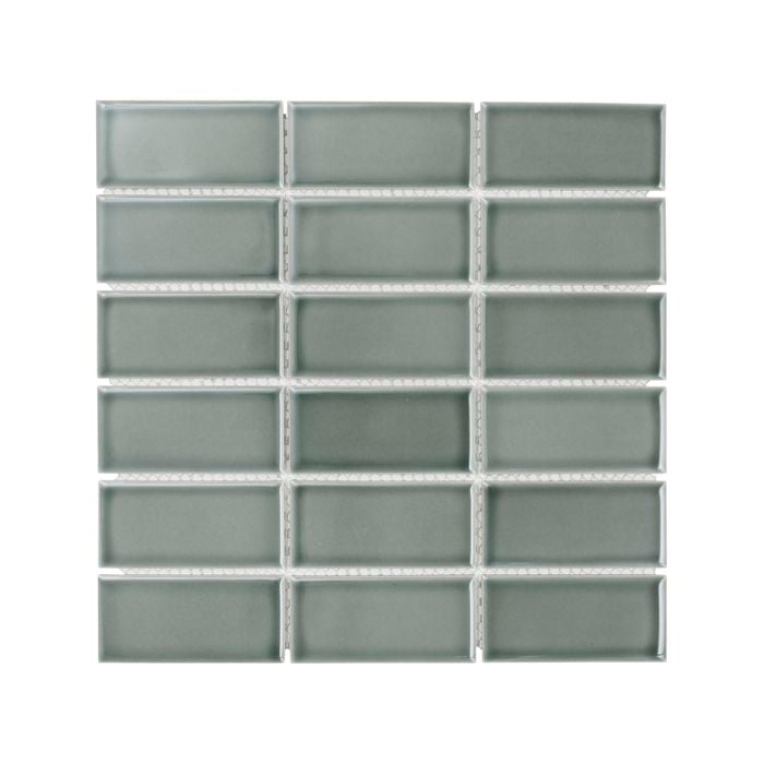 Decor8 291 x 296mm City Green Gloss Porcelain Mosaic Tile