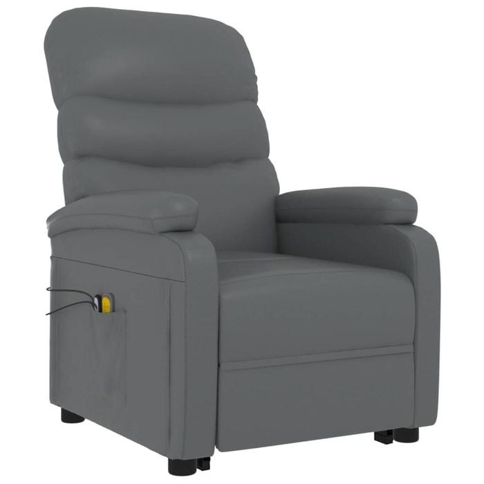 vidaXL Lift Chair Massage Chair Lift Recliner Chair Anthracite Faux Leather