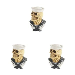 3PK Dudley's World Of Pets Sailor Skull Aquarium Decoration