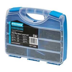 Titan 250 Piece M8/M10 Black Ruspert Bolt And Nut Kit