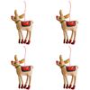 4PK Urban Standing Reindeer Hanging Christmas Decoration 20cm Light Brown