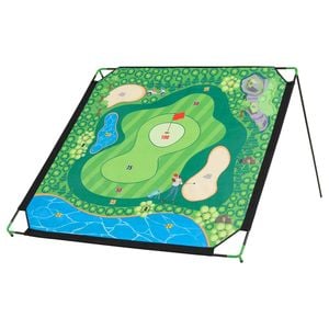 Costway Golf Chipping Game Set 181cm Mat Clubs 24 Sticky Ball Scoreboard
