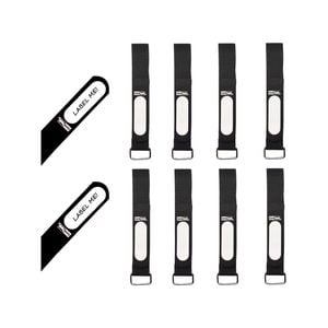 CordTech Reusable Label Straps With Buckle - 8 Pack