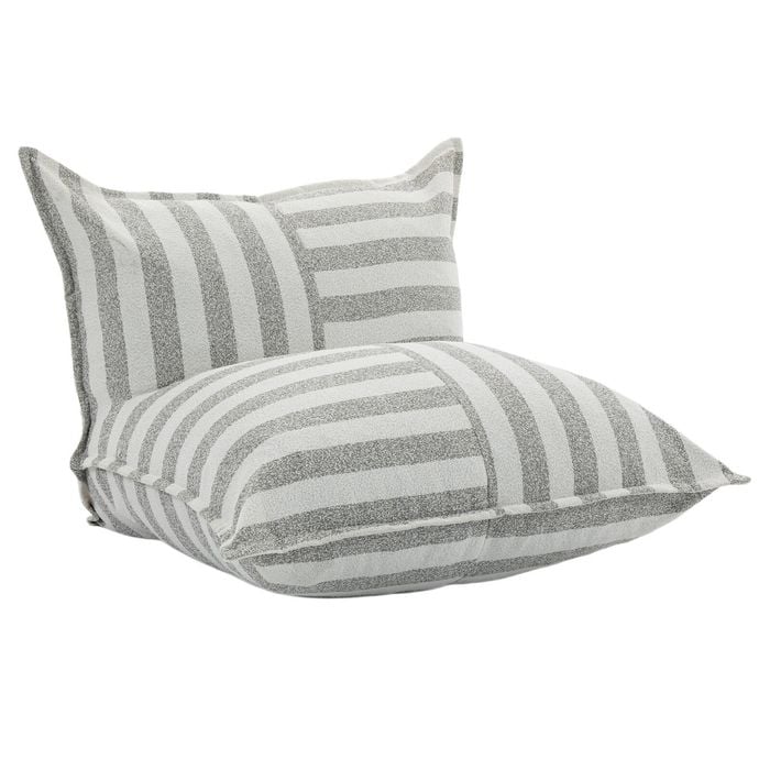 Ihomdec L-shape Outdoor Boucle Compression Sofa Grey&white