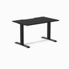 Desky Fixed Height Scalloped Melamine Office Desk Matte Black Frame 120cm