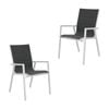 Outie 2pc Set Aluminium Outdoor Dining Chair White