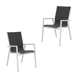 Outie 2pc Set Aluminium Outdoor Dining Chair White